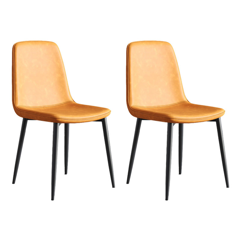 Metal Modern Contemporary Kitchen Chair Dining Room Side Parsons Chair Yellow Set of 2 Clearhalo 'Dining Chairs' 'Dining Tables & Seating' 'dining_chair' 'Furniture' 'furniture_dining_chair' 'Kitchen & Dining Furniture' 4963069