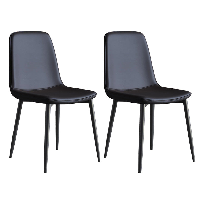 Metal Modern Contemporary Kitchen Chair Dining Room Side Parsons Chair Black Set of 2 Clearhalo 'Dining Chairs' 'Dining Tables & Seating' 'dining_chair' 'Furniture' 'furniture_dining_chair' 'Kitchen & Dining Furniture' 4963075