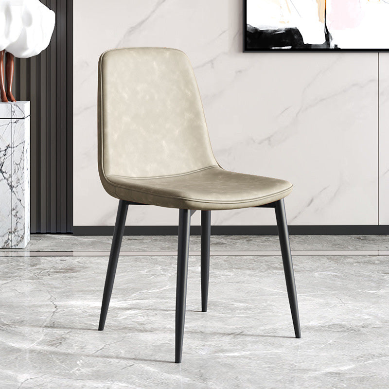 Metal Modern Contemporary Kitchen Chair Dining Room Side Parsons Chair Grey 1 Piece Clearhalo 'Dining Chairs' 'Dining Tables & Seating' 'dining_chair' 'Furniture' 'furniture_dining_chair' 'Kitchen & Dining Furniture' 4963078