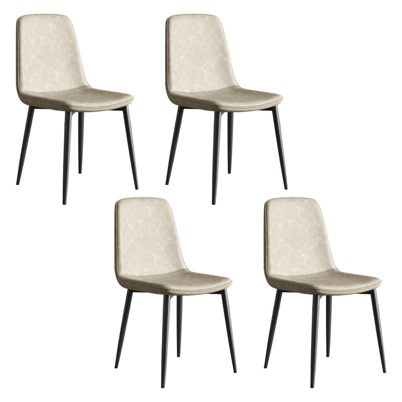 Metal Modern Contemporary Kitchen Chair Dining Room Side Parsons Chair Grey Set of 4 Clearhalo 'Dining Chairs' 'Dining Tables & Seating' 'dining_chair' 'Furniture' 'furniture_dining_chair' 'Kitchen & Dining Furniture' 4963082