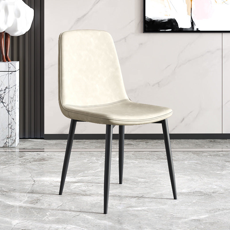 Metal Modern Contemporary Kitchen Chair Dining Room Side Parsons Chair Off-White 1 Piece Clearhalo 'Dining Chairs' 'Dining Tables & Seating' 'dining_chair' 'Furniture' 'furniture_dining_chair' 'Kitchen & Dining Furniture' 4963084