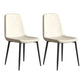 Metal Modern Contemporary Kitchen Chair Dining Room Side Parsons Chair Off-White Set of 2 Clearhalo 'Dining Chairs' 'Dining Tables & Seating' 'dining_chair' 'Furniture' 'furniture_dining_chair' 'Kitchen & Dining Furniture' 4963087