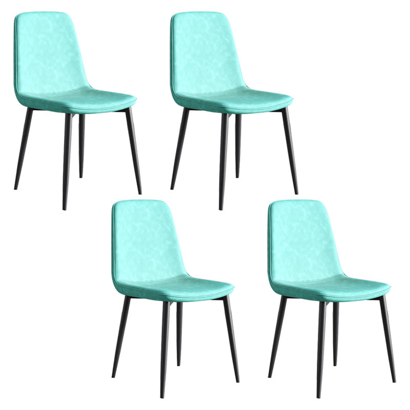 Metal Modern Contemporary Kitchen Chair Dining Room Side Parsons Chair Blue Set of 4 Clearhalo 'Dining Chairs' 'Dining Tables & Seating' 'dining_chair' 'Furniture' 'furniture_dining_chair' 'Kitchen & Dining Furniture' 4963095