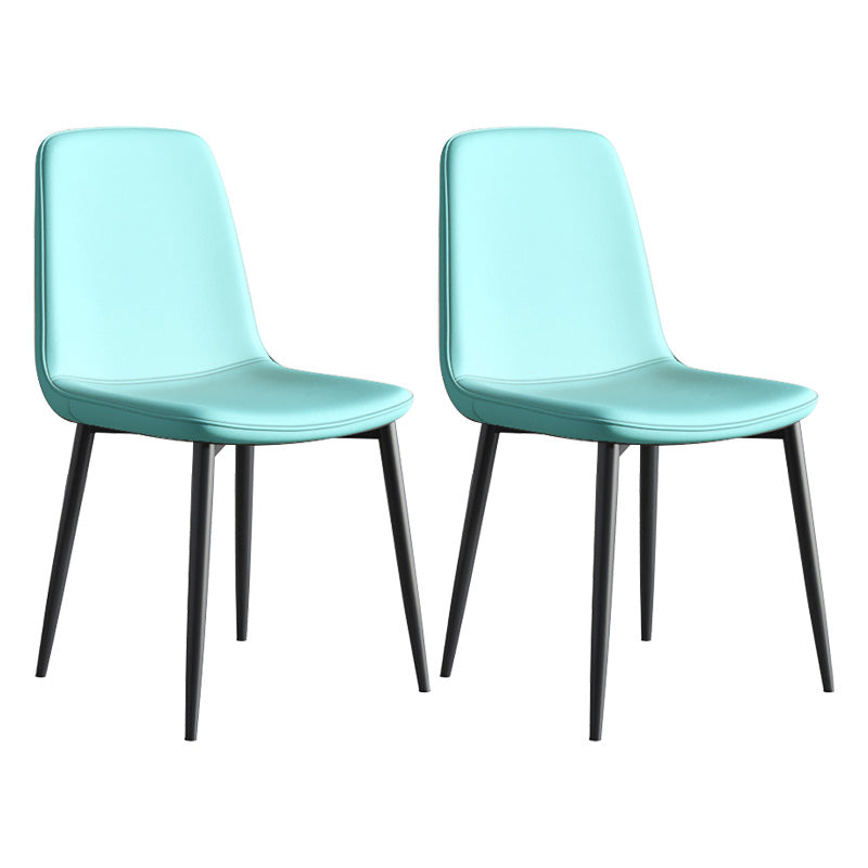 Metal Modern Contemporary Kitchen Chair Dining Room Side Parsons Chair Sky Blue Set of 2 Clearhalo 'Dining Chairs' 'Dining Tables & Seating' 'dining_chair' 'Furniture' 'furniture_dining_chair' 'Kitchen & Dining Furniture' 4963100
