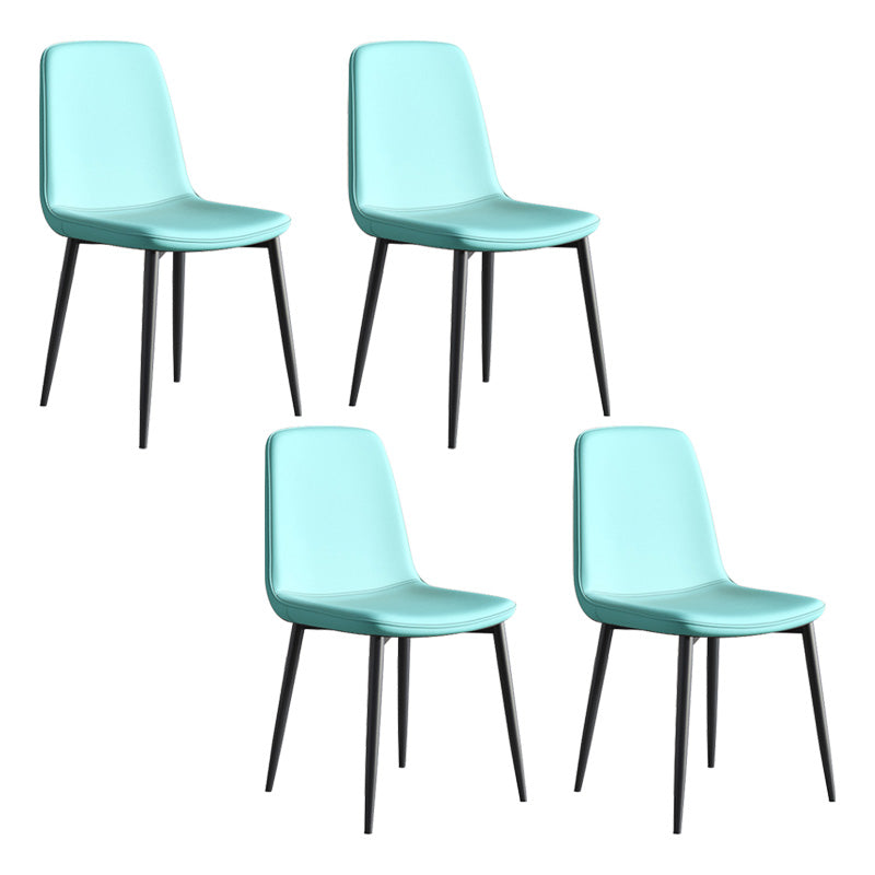 Metal Modern Contemporary Kitchen Chair Dining Room Side Parsons Chair Sky Blue Set of 4 Clearhalo 'Dining Chairs' 'Dining Tables & Seating' 'dining_chair' 'Furniture' 'furniture_dining_chair' 'Kitchen & Dining Furniture' 4963101
