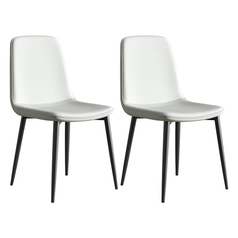 Metal Modern Contemporary Kitchen Chair Dining Room Side Parsons Chair Light Gray Set of 2 Clearhalo 'Dining Chairs' 'Dining Tables & Seating' 'dining_chair' 'Furniture' 'furniture_dining_chair' 'Kitchen & Dining Furniture' 4963106