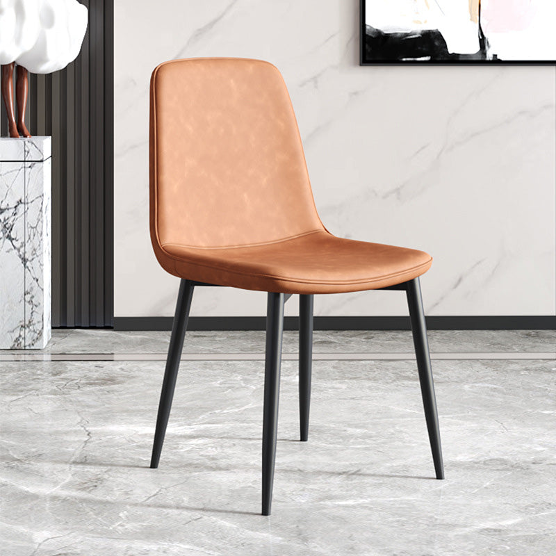 Metal Modern Contemporary Kitchen Chair Dining Room Side Parsons Chair Light Coffee 1 Piece Clearhalo 'Dining Chairs' 'Dining Tables & Seating' 'dining_chair' 'Furniture' 'furniture_dining_chair' 'Kitchen & Dining Furniture' 4963108