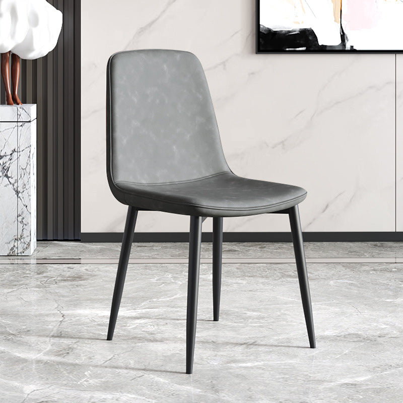 Metal Modern Contemporary Kitchen Chair Dining Room Side Parsons Chair Smoke Gray 1 Piece Clearhalo 'Dining Chairs' 'Dining Tables & Seating' 'dining_chair' 'Furniture' 'furniture_dining_chair' 'Kitchen & Dining Furniture' 4963111