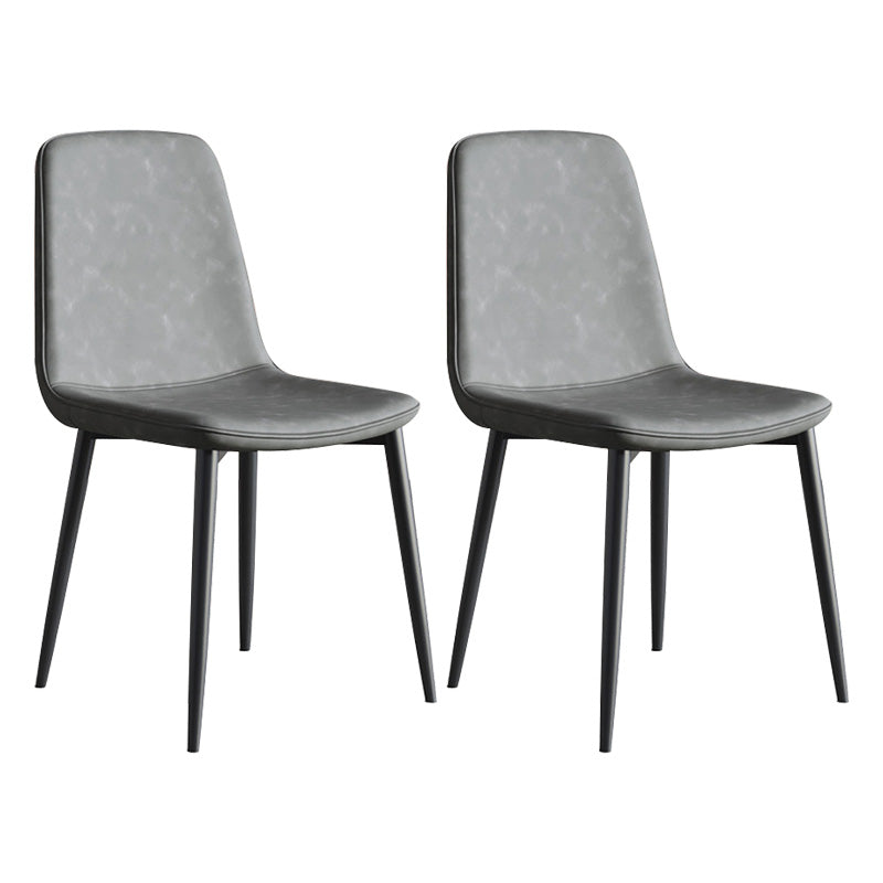 Metal Modern Contemporary Kitchen Chair Dining Room Side Parsons Chair Smoke Gray Set of 2 Clearhalo 'Dining Chairs' 'Dining Tables & Seating' 'dining_chair' 'Furniture' 'furniture_dining_chair' 'Kitchen & Dining Furniture' 4963112
