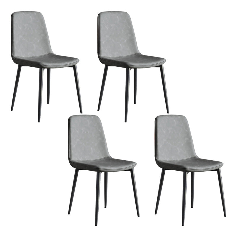 Metal Modern Contemporary Kitchen Chair Dining Room Side Parsons Chair Smoke Gray Set of 4 Clearhalo 'Dining Chairs' 'Dining Tables & Seating' 'dining_chair' 'Furniture' 'furniture_dining_chair' 'Kitchen & Dining Furniture' 4963113