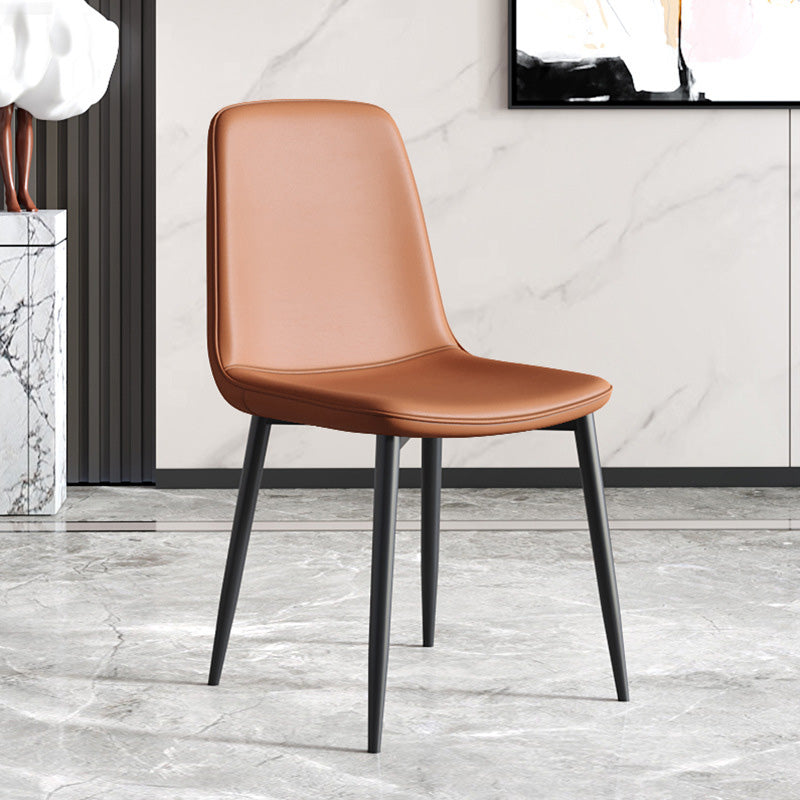 Metal Modern Contemporary Kitchen Chair Dining Room Side Parsons Chair Light Brown 1 Piece Clearhalo 'Dining Chairs' 'Dining Tables & Seating' 'dining_chair' 'Furniture' 'furniture_dining_chair' 'Kitchen & Dining Furniture' 4963114