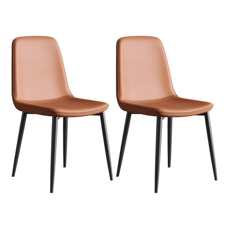 Metal Modern Contemporary Kitchen Chair Dining Room Side Parsons Chair Light Brown Set of 2 Clearhalo 'Dining Chairs' 'Dining Tables & Seating' 'dining_chair' 'Furniture' 'furniture_dining_chair' 'Kitchen & Dining Furniture' 4963115