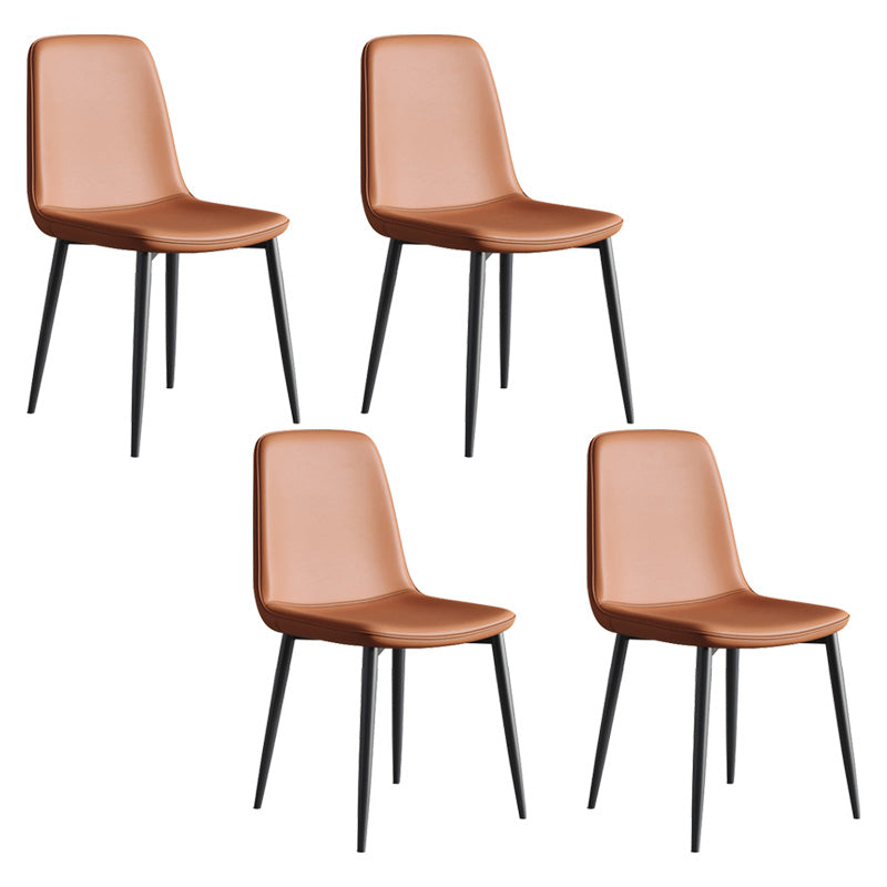 Metal Modern Contemporary Kitchen Chair Dining Room Side Parsons Chair Light Brown Set of 4 Clearhalo 'Dining Chairs' 'Dining Tables & Seating' 'dining_chair' 'Furniture' 'furniture_dining_chair' 'Kitchen & Dining Furniture' 4963116