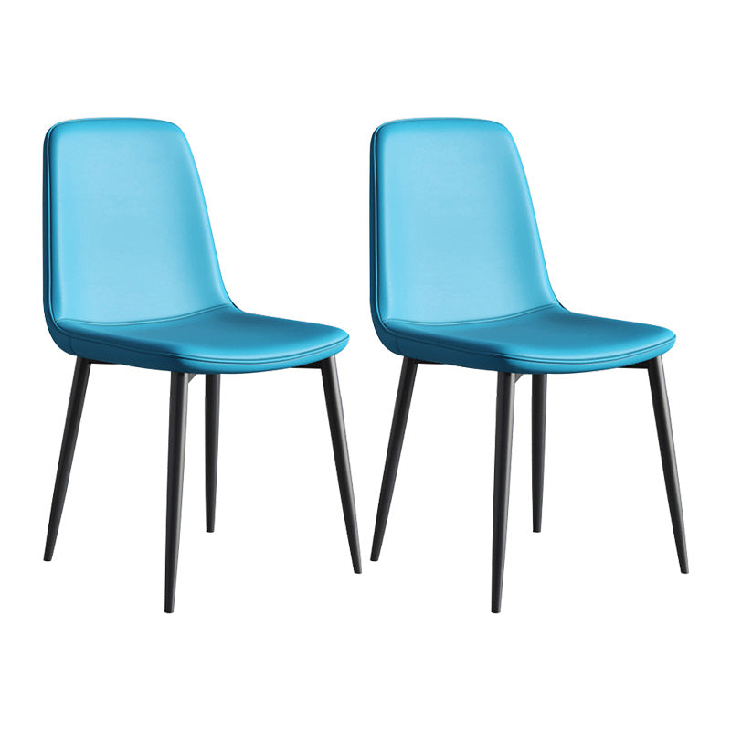 Metal Modern Contemporary Kitchen Chair Dining Room Side Parsons Chair Peacock Blue Set of 2 Clearhalo 'Dining Chairs' 'Dining Tables & Seating' 'dining_chair' 'Furniture' 'furniture_dining_chair' 'Kitchen & Dining Furniture' 4963118