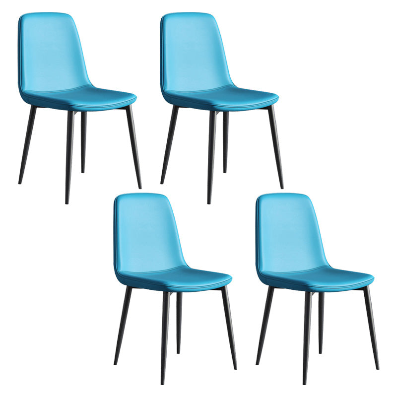 Metal Modern Contemporary Kitchen Chair Dining Room Side Parsons Chair Peacock Blue Set of 4 Clearhalo 'Dining Chairs' 'Dining Tables & Seating' 'dining_chair' 'Furniture' 'furniture_dining_chair' 'Kitchen & Dining Furniture' 4963119