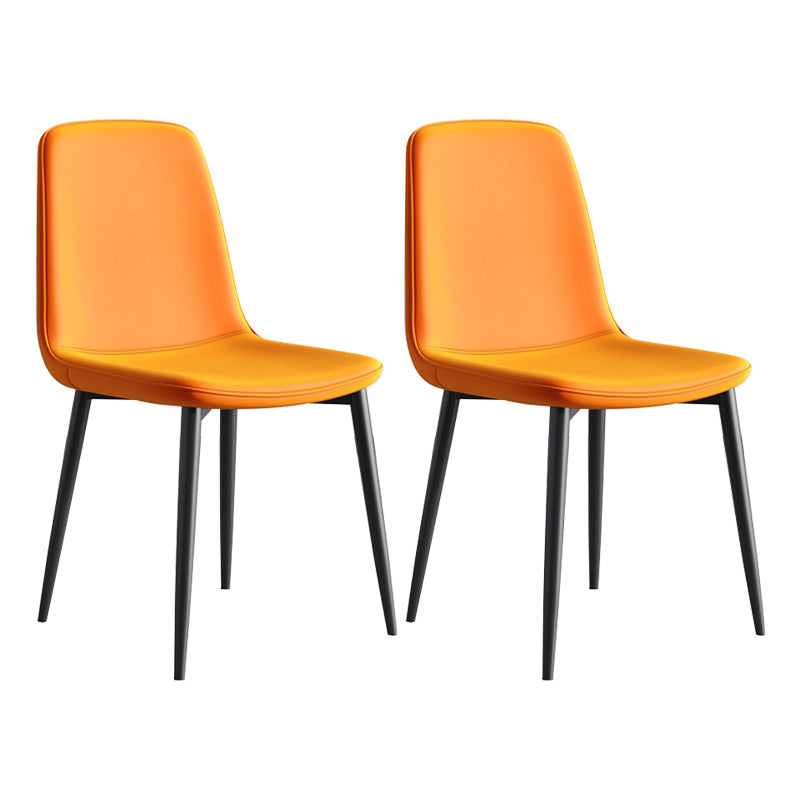 Metal Modern Contemporary Kitchen Chair Dining Room Side Parsons Chair Orange Set of 2 Clearhalo 'Dining Chairs' 'Dining Tables & Seating' 'dining_chair' 'Furniture' 'furniture_dining_chair' 'Kitchen & Dining Furniture' 4963130