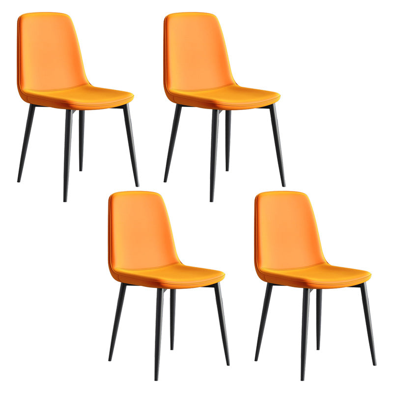 Metal Modern Contemporary Kitchen Chair Dining Room Side Parsons Chair Orange Set of 4 Clearhalo 'Dining Chairs' 'Dining Tables & Seating' 'dining_chair' 'Furniture' 'furniture_dining_chair' 'Kitchen & Dining Furniture' 4963131