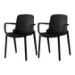 Plastic Modern Contemporary Kitchen Chair Arm Solid Back Dining Room Chair Black Set of 2 Clearhalo 'Dining Chairs' 'Dining Tables & Seating' 'dining_chair' 'Furniture' 'furniture_dining_chair' 'Kitchen & Dining Furniture' 4963135