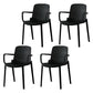 Plastic Modern Contemporary Kitchen Chair Arm Solid Back Dining Room Chair Black Set of 4 Clearhalo 'Dining Chairs' 'Dining Tables & Seating' 'dining_chair' 'Furniture' 'furniture_dining_chair' 'Kitchen & Dining Furniture' 4963138