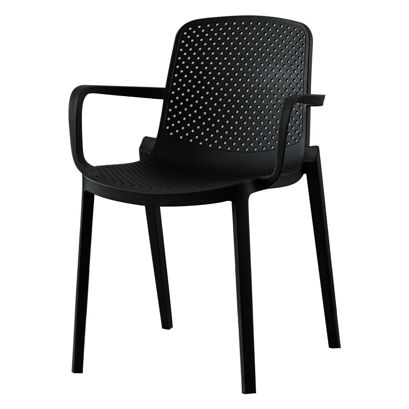 Plastic Modern Contemporary Kitchen Chair Arm Solid Back Dining Room Chair Clearhalo 'Dining Chairs' 'Dining Tables & Seating' 'dining_chair' 'Furniture' 'furniture_dining_chair' 'Kitchen & Dining Furniture' 4963141