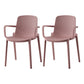 Plastic Modern Contemporary Kitchen Chair Arm Solid Back Dining Room Chair Pink Set of 2 Clearhalo 'Dining Chairs' 'Dining Tables & Seating' 'dining_chair' 'Furniture' 'furniture_dining_chair' 'Kitchen & Dining Furniture' 4963142