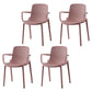 Plastic Modern Contemporary Kitchen Chair Arm Solid Back Dining Room Chair Pink Set of 4 Clearhalo 'Dining Chairs' 'Dining Tables & Seating' 'dining_chair' 'Furniture' 'furniture_dining_chair' 'Kitchen & Dining Furniture' 4963144