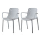 Plastic Modern Contemporary Kitchen Chair Arm Solid Back Dining Room Chair White Set of 2 Clearhalo 'Dining Chairs' 'Dining Tables & Seating' 'dining_chair' 'Furniture' 'furniture_dining_chair' 'Kitchen & Dining Furniture' 4963148