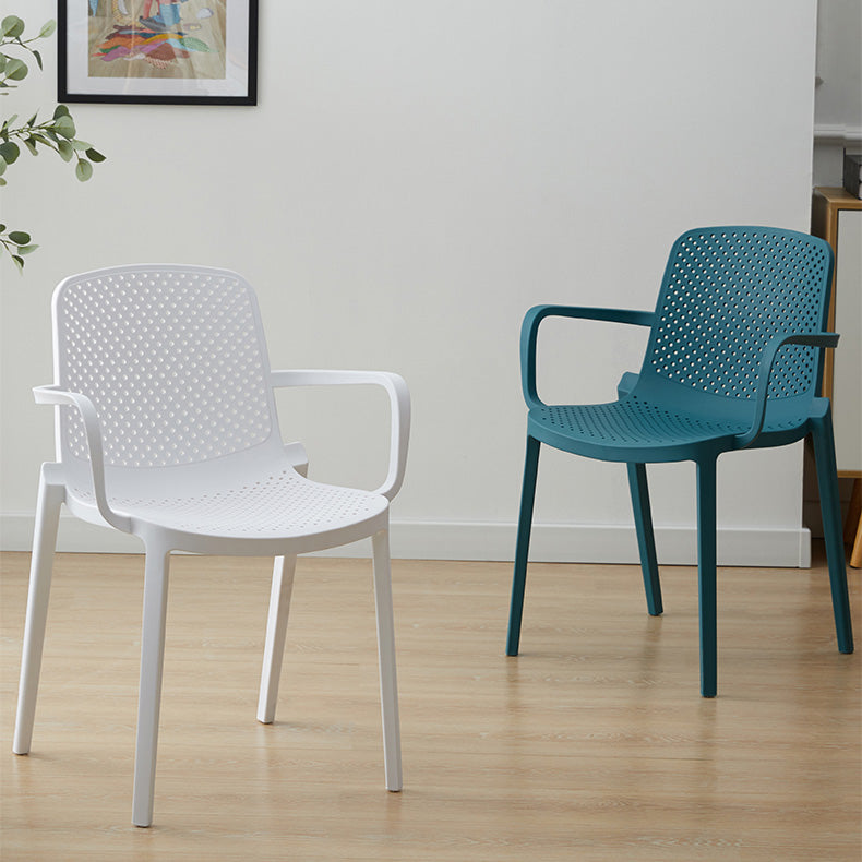 Plastic Modern Contemporary Kitchen Chair Arm Solid Back Dining Room Chair Clearhalo 'Dining Chairs' 'Dining Tables & Seating' 'dining_chair' 'Furniture' 'furniture_dining_chair' 'Kitchen & Dining Furniture' 4963151