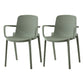 Plastic Modern Contemporary Kitchen Chair Arm Solid Back Dining Room Chair Green Set of 2 Clearhalo 'Dining Chairs' 'Dining Tables & Seating' 'dining_chair' 'Furniture' 'furniture_dining_chair' 'Kitchen & Dining Furniture' 4963153