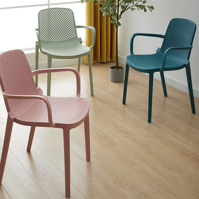 Plastic Modern Contemporary Kitchen Chair Arm Solid Back Dining Room Chair Clearhalo 'Dining Chairs' 'Dining Tables & Seating' 'dining_chair' 'Furniture' 'furniture_dining_chair' 'Kitchen & Dining Furniture' 4963154