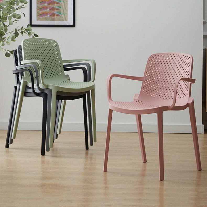 Plastic Modern Contemporary Kitchen Chair Arm Solid Back Dining Room Chair Clearhalo 'Dining Chairs' 'Dining Tables & Seating' 'dining_chair' 'Furniture' 'furniture_dining_chair' 'Kitchen & Dining Furniture' 4963156