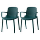 Plastic Modern Contemporary Kitchen Chair Arm Solid Back Dining Room Chair Peacock Blue Set of 2 Clearhalo 'Dining Chairs' 'Dining Tables & Seating' 'dining_chair' 'Furniture' 'furniture_dining_chair' 'Kitchen & Dining Furniture' 4963161