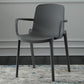 Plastic Modern Contemporary Kitchen Chair Arm Solid Back Dining Room Chair Grey 1 Piece Clearhalo 'Dining Chairs' 'Dining Tables & Seating' 'dining_chair' 'Furniture' 'furniture_dining_chair' 'Kitchen & Dining Furniture' 4963163