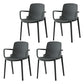Plastic Modern Contemporary Kitchen Chair Arm Solid Back Dining Room Chair Grey Set of 4 Clearhalo 'Dining Chairs' 'Dining Tables & Seating' 'dining_chair' 'Furniture' 'furniture_dining_chair' 'Kitchen & Dining Furniture' 4963165