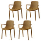 Plastic Modern Contemporary Kitchen Chair Arm Solid Back Dining Room Chair Ginger Set of 4 Clearhalo 'Dining Chairs' 'Dining Tables & Seating' 'dining_chair' 'Furniture' 'furniture_dining_chair' 'Kitchen & Dining Furniture' 4963168