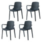 Plastic Modern Contemporary Kitchen Chair Arm Solid Back Dining Room Chair Gray Blue Set of 4 Clearhalo 'Dining Chairs' 'Dining Tables & Seating' 'dining_chair' 'Furniture' 'furniture_dining_chair' 'Kitchen & Dining Furniture' 4963170