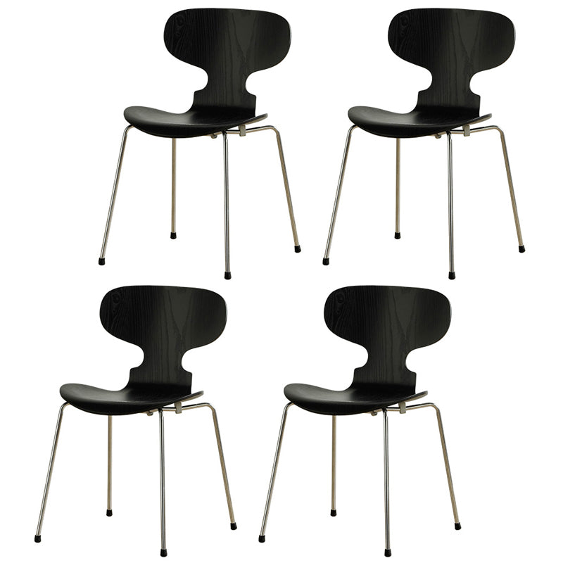 Modern Style Side Chair Wooden Indoor 19.29" Wide Dining Chair Black 4 Piece Set Clearhalo 'Dining Chairs' 'Dining Tables & Seating' 'dining_chair' 'furn' 'furn_dining_chair' 'Furniture' 'furniture_dining_chair' 'Kitchen & Dining Furniture' 4963176