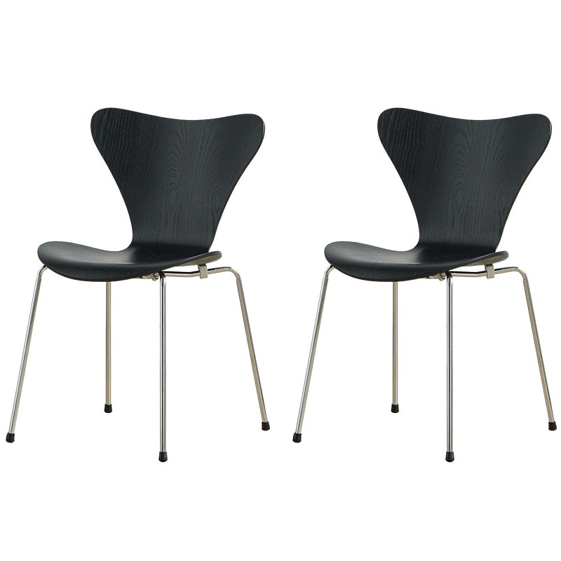 Modern Style Side Chair Wooden Indoor 19.29" Wide Dining Chair Matte Black 2 Piece Set Clearhalo 'Dining Chairs' 'Dining Tables & Seating' 'dining_chair' 'furn' 'furn_dining_chair' 'Furniture' 'furniture_dining_chair' 'Kitchen & Dining Furniture' 4963180