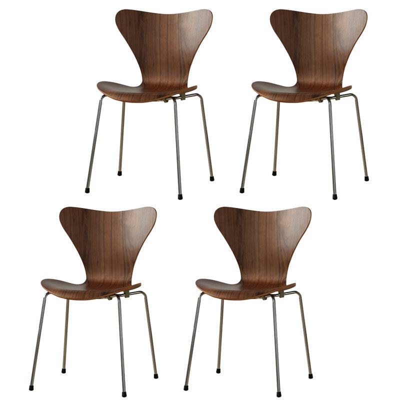 Modern Style Side Chair Wooden Indoor 19.29" Wide Dining Chair Brown 4 Piece Set Clearhalo 'Dining Chairs' 'Dining Tables & Seating' 'dining_chair' 'furn' 'furn_dining_chair' 'Furniture' 'furniture_dining_chair' 'Kitchen & Dining Furniture' 4963194