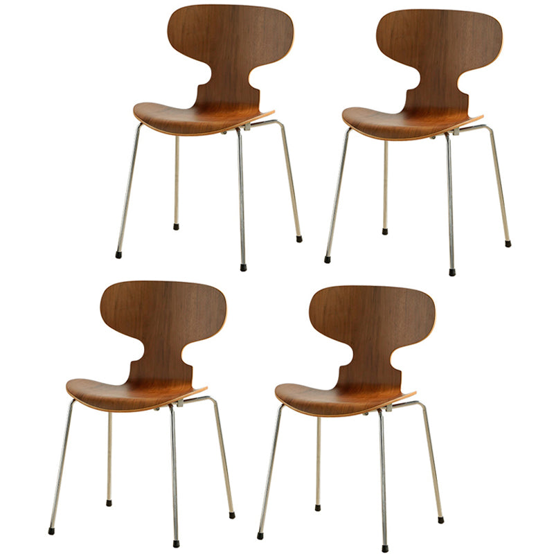 Modern Style Side Chair Wooden Indoor 19.29" Wide Dining Chair Walnut 4 Piece Set Clearhalo 'Dining Chairs' 'Dining Tables & Seating' 'dining_chair' 'furn' 'furn_dining_chair' 'Furniture' 'furniture_dining_chair' 'Kitchen & Dining Furniture' 4963205