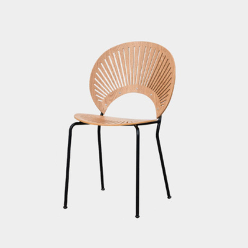 Modern Style Side Chair Open Back Armless Dining Chair for Indoor Natural Wood Black 1 Piece Clearhalo 'Dining Chairs' 'Dining Tables & Seating' 'dining_chair' 'furn' 'furn_dining_chair' 'Furniture' 'furniture_dining_chair' 'Kitchen & Dining Furniture' 4963212