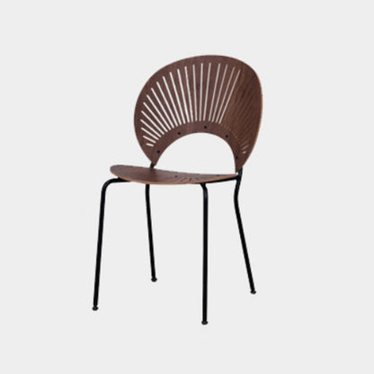 Modern Style Side Chair Open Back Armless Dining Chair for Indoor Black-Brown 1 Piece Clearhalo 'Dining Chairs' 'Dining Tables & Seating' 'dining_chair' 'furn' 'furn_dining_chair' 'Furniture' 'furniture_dining_chair' 'Kitchen & Dining Furniture' 4963223