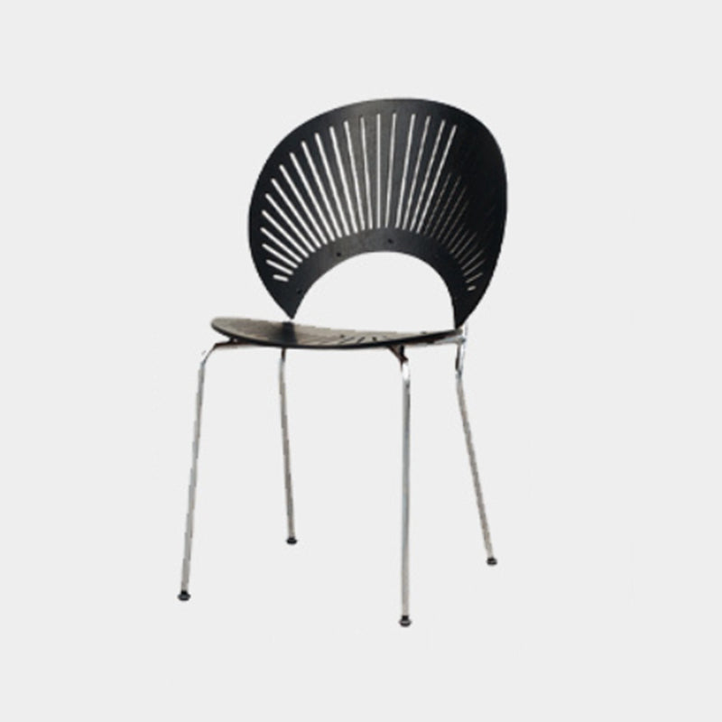 Modern Style Side Chair Open Back Armless Dining Chair for Indoor Black-Silver 1 Piece Clearhalo 'Dining Chairs' 'Dining Tables & Seating' 'dining_chair' 'furn' 'furn_dining_chair' 'Furniture' 'furniture_dining_chair' 'Kitchen & Dining Furniture' 4963229