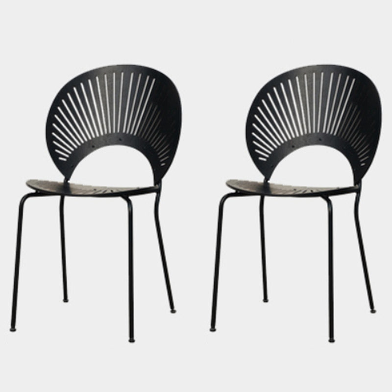 Modern Style Side Chair Open Back Armless Dining Chair for Indoor Black 2 Piece Set Clearhalo 'Dining Chairs' 'Dining Tables & Seating' 'dining_chair' 'furn' 'furn_dining_chair' 'Furniture' 'furniture_dining_chair' 'Kitchen & Dining Furniture' 4963233