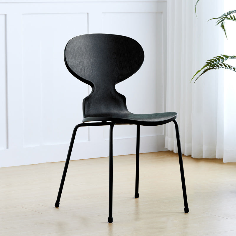 Modern Style Side Chair Plastic Metal Dining Chair for Home Use Black 1 Piece Black Clearhalo 'Dining Chairs' 'Dining Tables & Seating' 'dining_chair' 'furn' 'furn_dining_chair' 'Furniture' 'furniture_dining_chair' 'Kitchen & Dining Furniture' 4963252