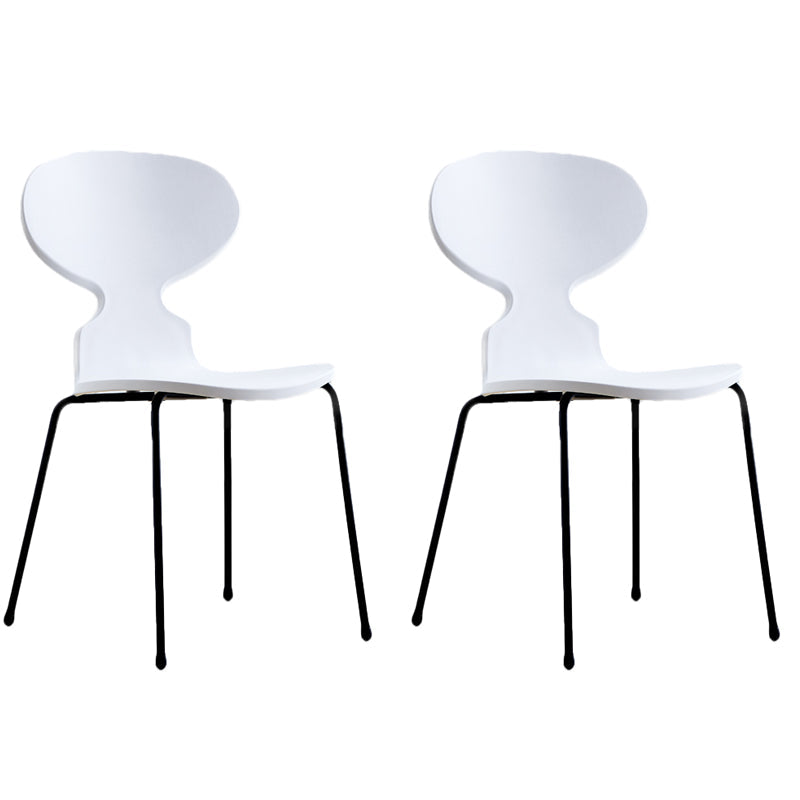 Modern Style Side Chair Plastic Metal Dining Chair for Home Use White 2 Piece Set Black Clearhalo 'Dining Chairs' 'Dining Tables & Seating' 'dining_chair' 'furn' 'furn_dining_chair' 'Furniture' 'furniture_dining_chair' 'Kitchen & Dining Furniture' 4963260