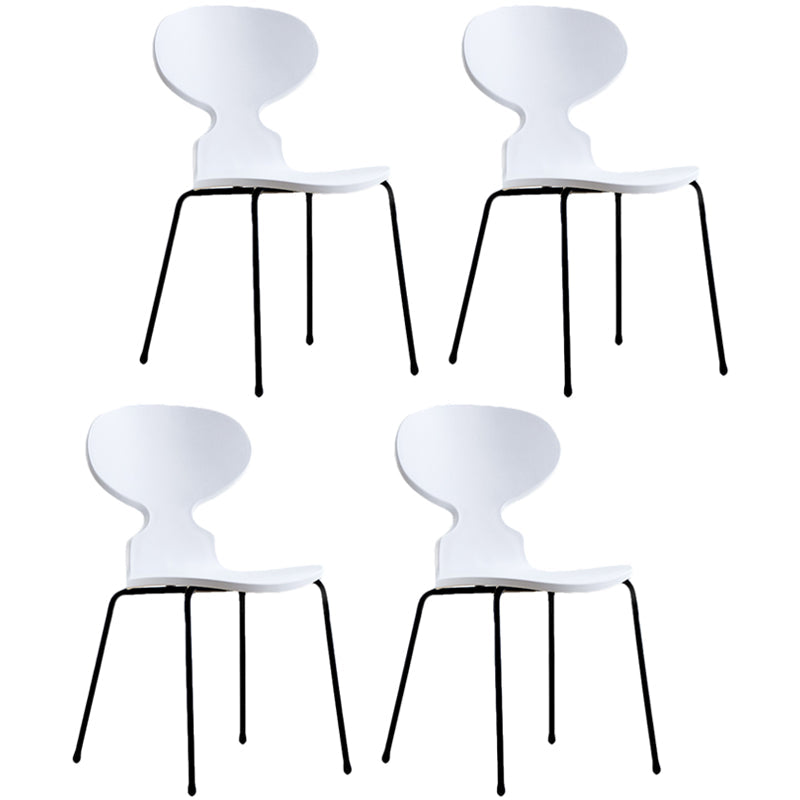 Modern Style Side Chair Plastic Metal Dining Chair for Home Use White 4 Piece Set Black Clearhalo 'Dining Chairs' 'Dining Tables & Seating' 'dining_chair' 'furn' 'furn_dining_chair' 'Furniture' 'furniture_dining_chair' 'Kitchen & Dining Furniture' 4963262