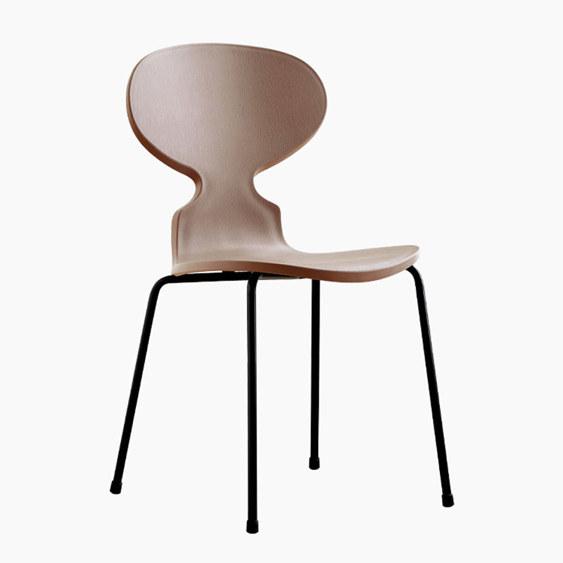 Modern Style Side Chair Plastic Metal Dining Chair for Home Use Khaki 1 Piece Black Clearhalo 'Dining Chairs' 'Dining Tables & Seating' 'dining_chair' 'furn' 'furn_dining_chair' 'Furniture' 'furniture_dining_chair' 'Kitchen & Dining Furniture' 4963263