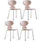 Modern Style Side Chair Plastic Metal Dining Chair for Home Use Pink 4 Piece Set Silver Clearhalo 'Dining Chairs' 'Dining Tables & Seating' 'dining_chair' 'furn' 'furn_dining_chair' 'Furniture' 'furniture_dining_chair' 'Kitchen & Dining Furniture' 4963286