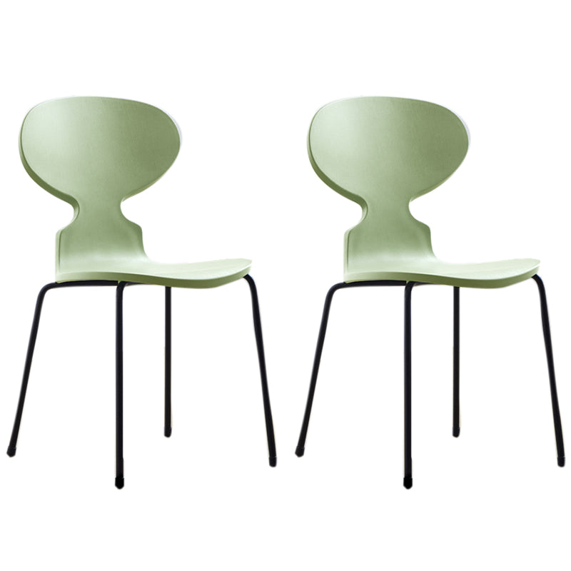 Modern Style Side Chair Plastic Metal Dining Chair for Home Use Green 2 Piece Set Black Clearhalo 'Dining Chairs' 'Dining Tables & Seating' 'dining_chair' 'furn' 'furn_dining_chair' 'Furniture' 'furniture_dining_chair' 'Kitchen & Dining Furniture' 4963288